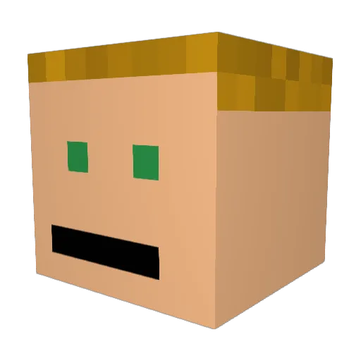 AsherGAK Minecraft avatar head, 3D render