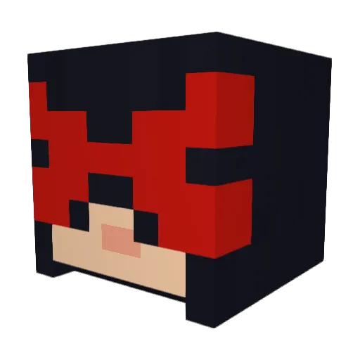 AsherHyphen Minecraft avatar head, 3D render