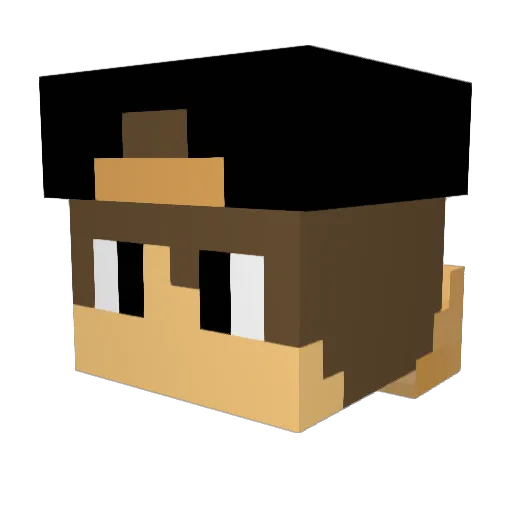 Asherr Minecraft avatar head, 3D render