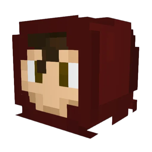 Ashescrow Minecraft avatar head, 3D render