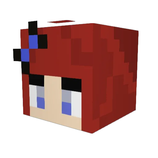 AshiaHeart Minecraft avatar head, 3D render