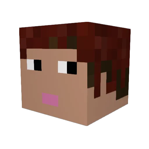 Ashiant Minecraft avatar head, 3D render