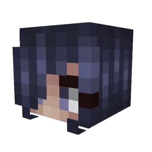 Ashimmer Minecraft avatar head, 3D render
