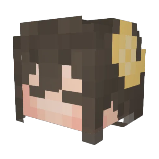 Ashinnn Minecraft avatar head, 3D render