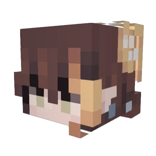 Ashinycombee Minecraft avatar head, 3D render