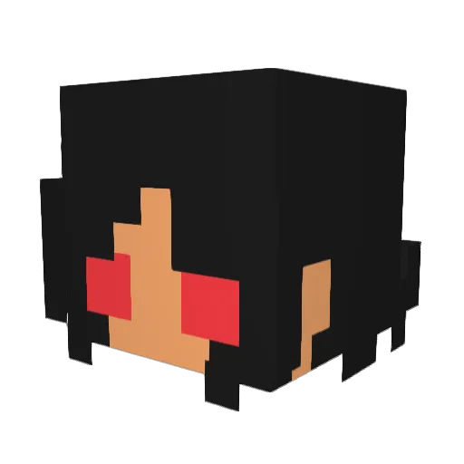 AshiraMoro Minecraft avatar head, 3D render