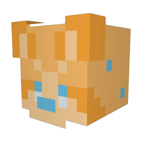 Ashkinz Minecraft avatar head, 3D render