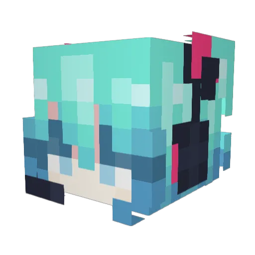 Ashku777 Minecraft avatar head, 3D render