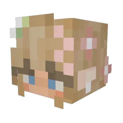 AshleyNeko Minecraft avatar head, 3D render