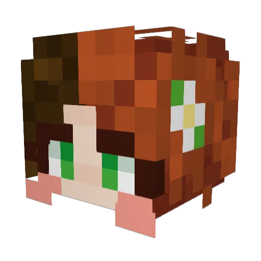 AshleyRoboto Minecraft avatar head, 3D render
