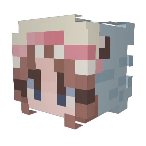 Ashley_Kat Minecraft avatar head, 3D render
