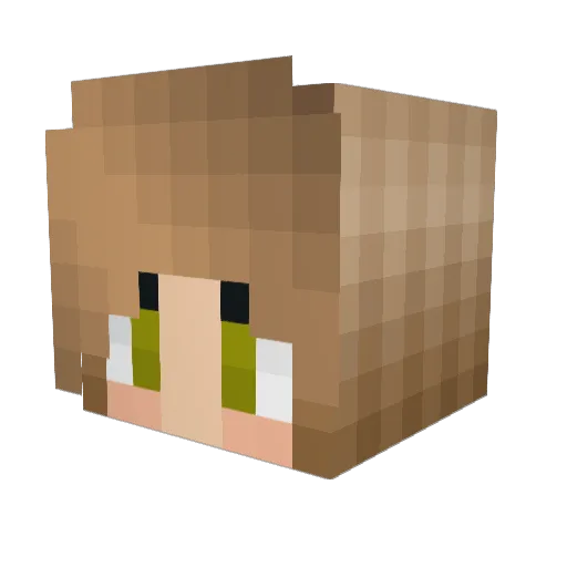 Ashleympe Minecraft avatar head, 3D render