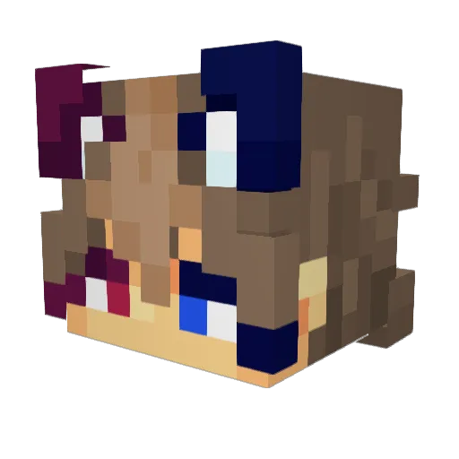 Ashlyina Minecraft avatar head, 3D render