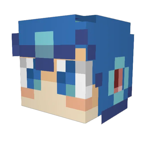 Ashmang Minecraft avatar head, 3D render