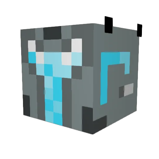 Ashmedai Minecraft avatar head, 3D render