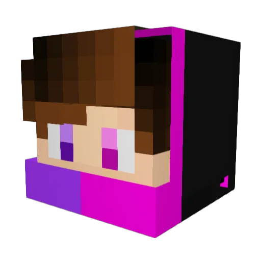 Ashpekt Minecraft avatar head, 3D render