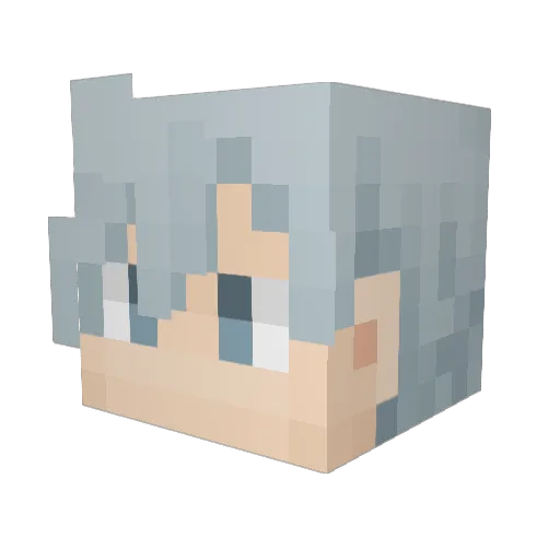 Ashsp Minecraft avatar head, 3D render