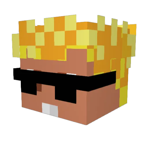 Ashtoon Minecraft avatar head, 3D render