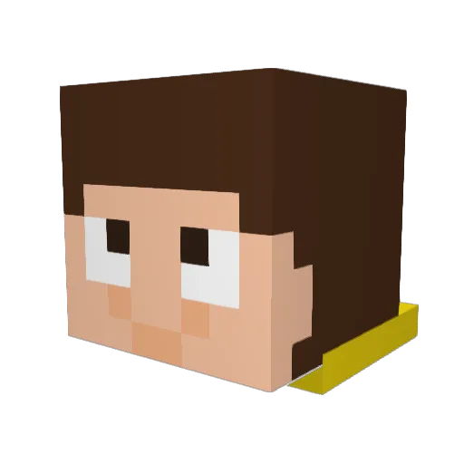 Ashuele Minecraft avatar head, 3D render