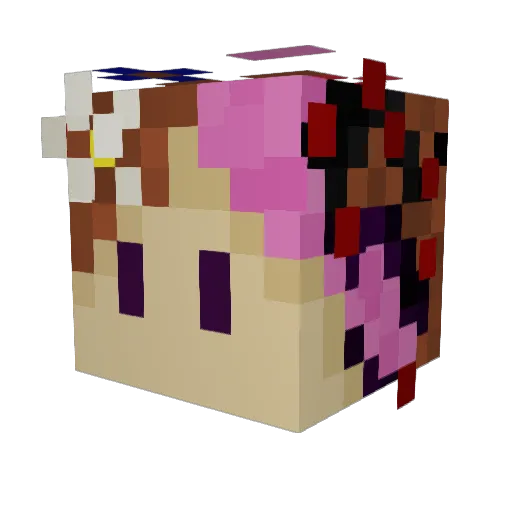Ashy_wolf Minecraft avatar head, 3D render