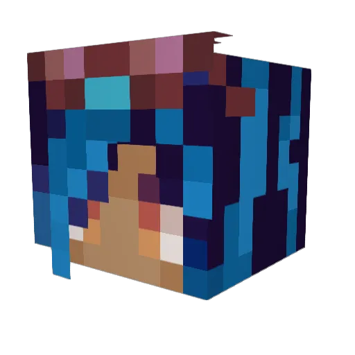 Ashykins Minecraft avatar head, 3D render
