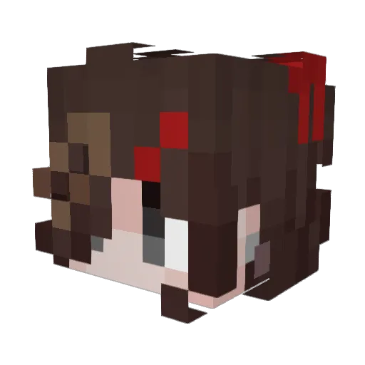 Ashysnail Minecraft avatar head, 3D render