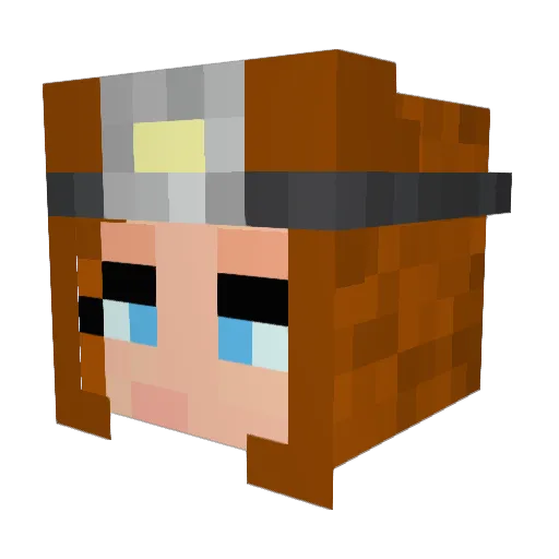 Ashyya Minecraft avatar head, 3D render