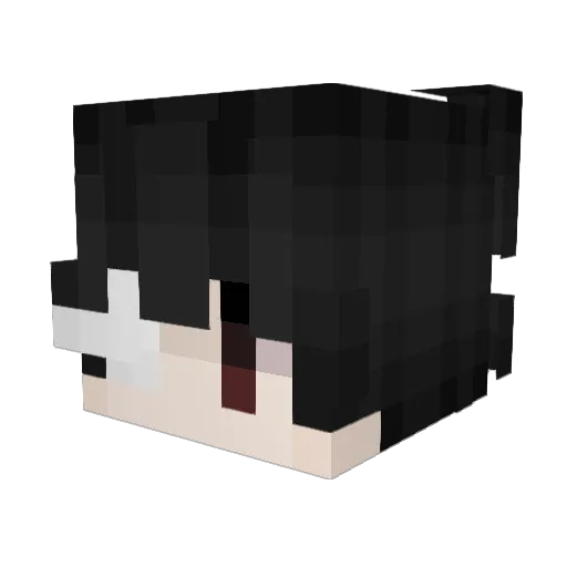 Asia Minecraft avatar head, 3D render