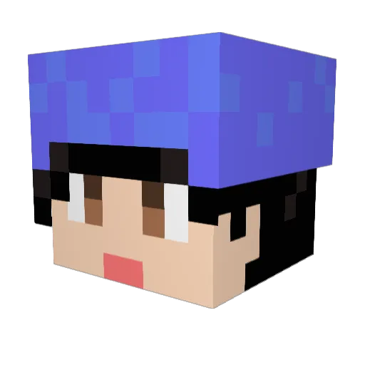 Asiamanow Minecraft avatar head, 3D render