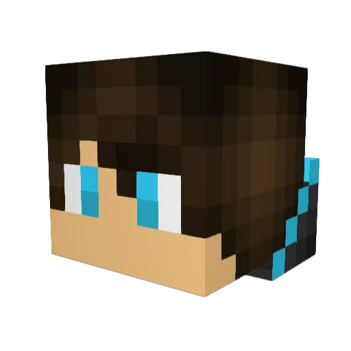 AsianAzn Minecraft avatar head, 3D render