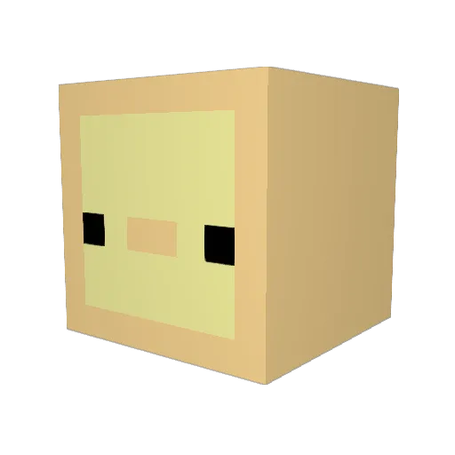 AsianPeach Minecraft avatar head, 3D render
