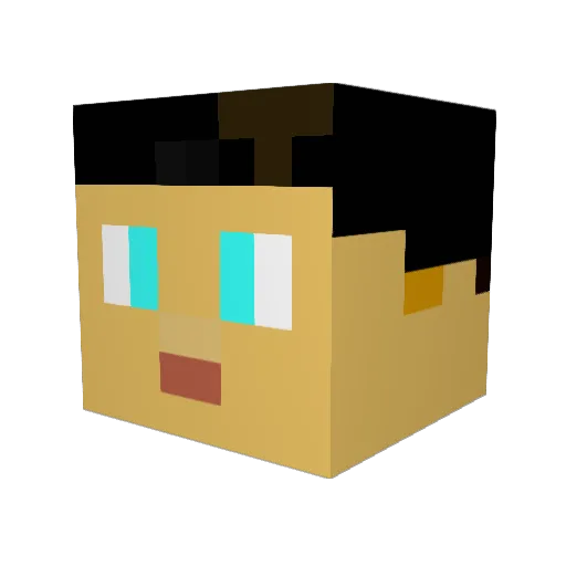 AsianRunner Minecraft avatar head, 3D render