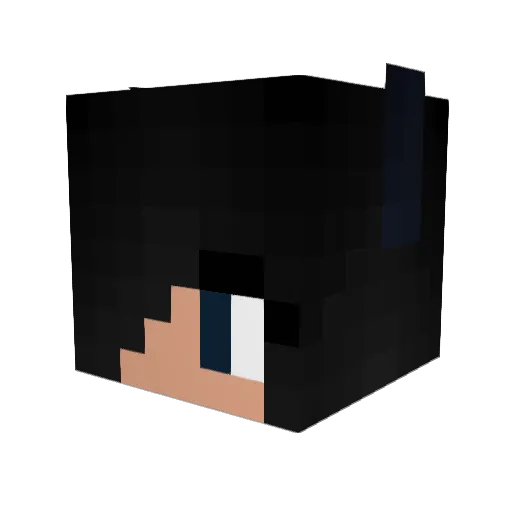 AsianVi Minecraft avatar head, 3D render