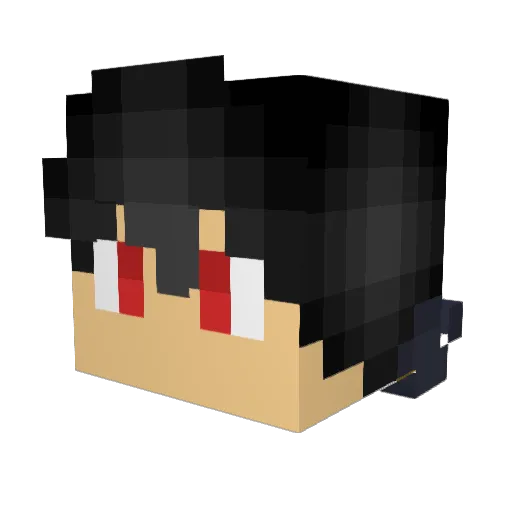AsianxD Minecraft avatar head, 3D render