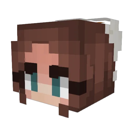 Asiapelasiaa Minecraft avatar head, 3D render