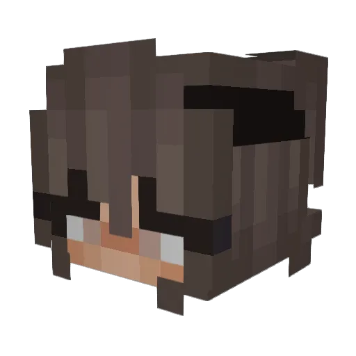 Asiaxv Minecraft avatar head, 3D render