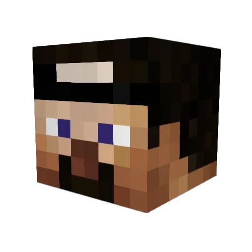 Asiba_ Minecraft avatar head, 3D render