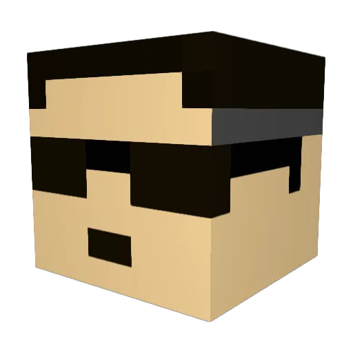 Asimplefisherman Minecraft avatar head, 3D render