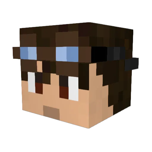 Asimus Minecraft avatar head, 3D render