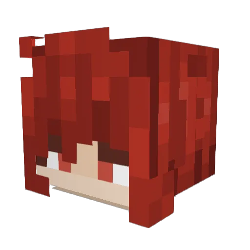 Asixa Minecraft avatar head, 3D render