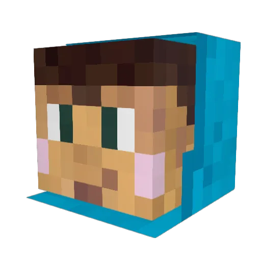 AskNic Minecraft avatar head, 3D render