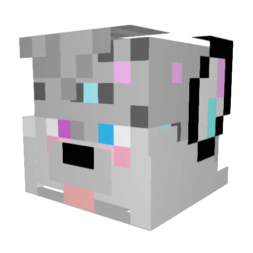 AskarTheWolf Minecraft avatar head, 3D render