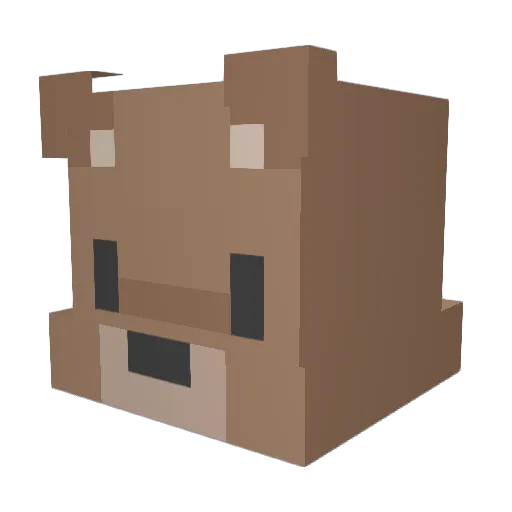 Askathing Minecraft avatar head, 3D render
