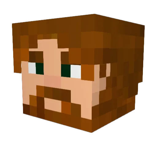 Asloann Minecraft avatar head, 3D render
