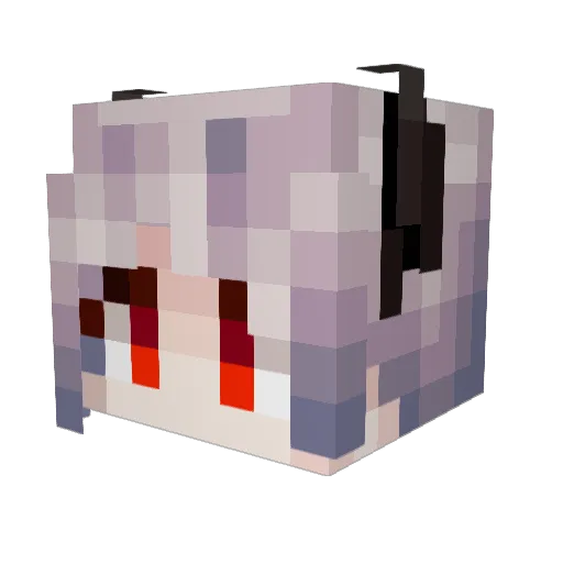 Asluax Minecraft avatar head, 3D render