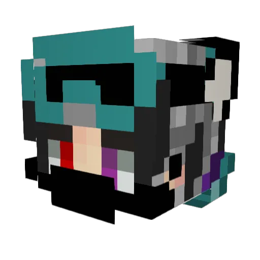 Asmadeuz Minecraft avatar head, 3D render
