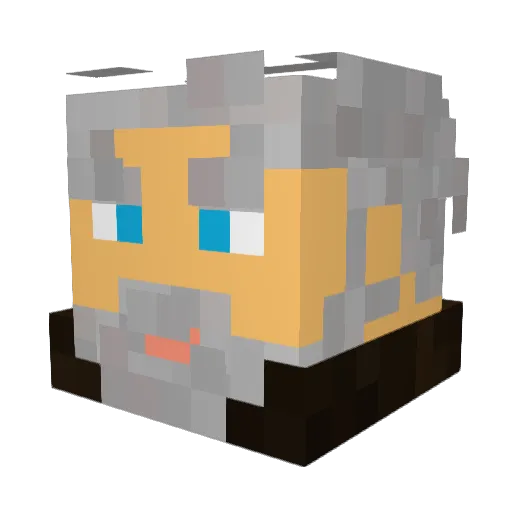 AsmatxD Minecraft avatar head, 3D render
