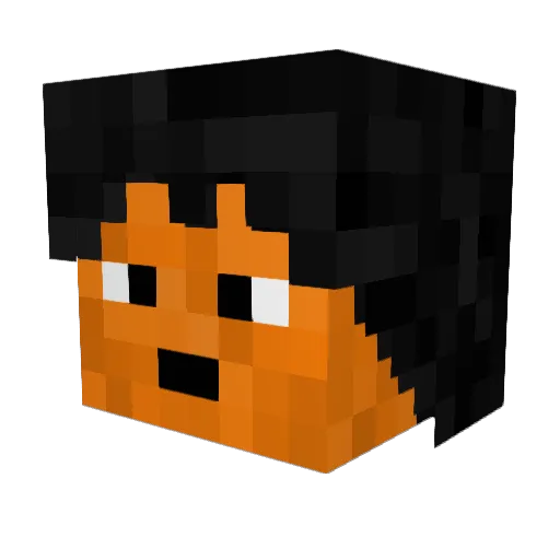 Asmie Minecraft avatar head, 3D render