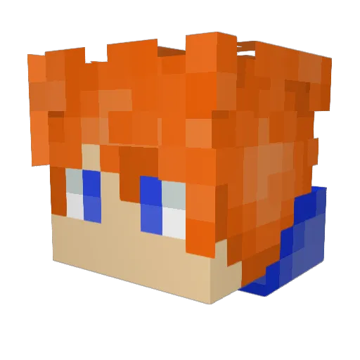 Asmiler Minecraft avatar head, 3D render