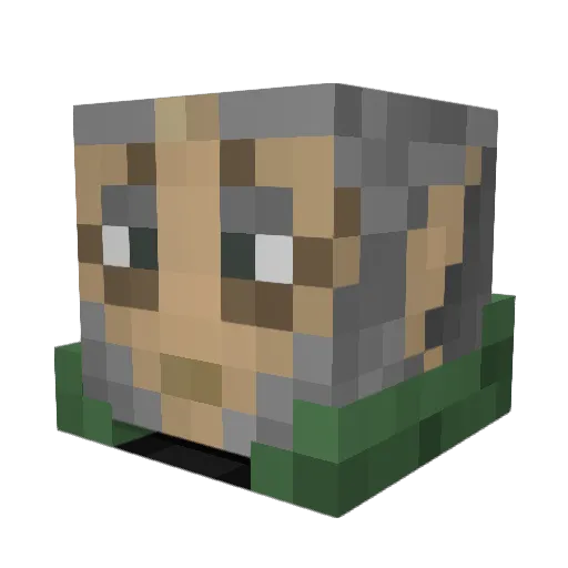Asmodan Minecraft avatar head, 3D render